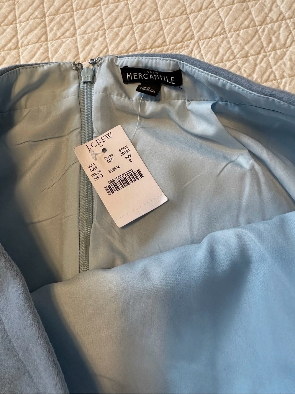 J. Crew | NWT | Wool Blend Dusty Blue Mini Skirt - Women’s 2 - Picture 5 of 8